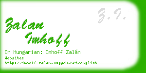 zalan imhoff business card